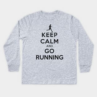 Keep Calm and Go Running (Male) Kids Long Sleeve T-Shirt